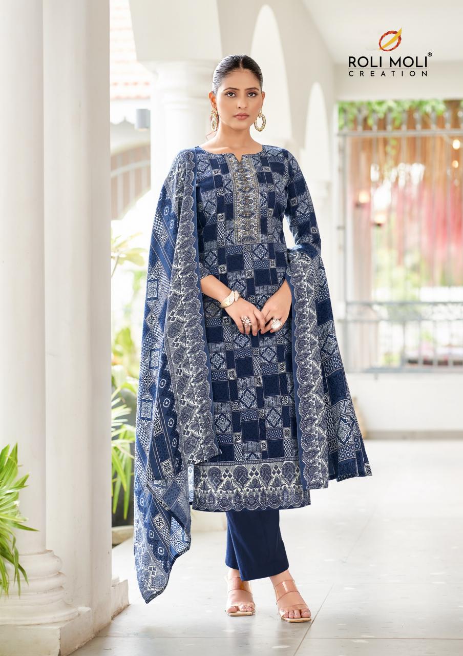 Roli Moli Rangat Pashmina Printed Dress Material wholesale in rajkot