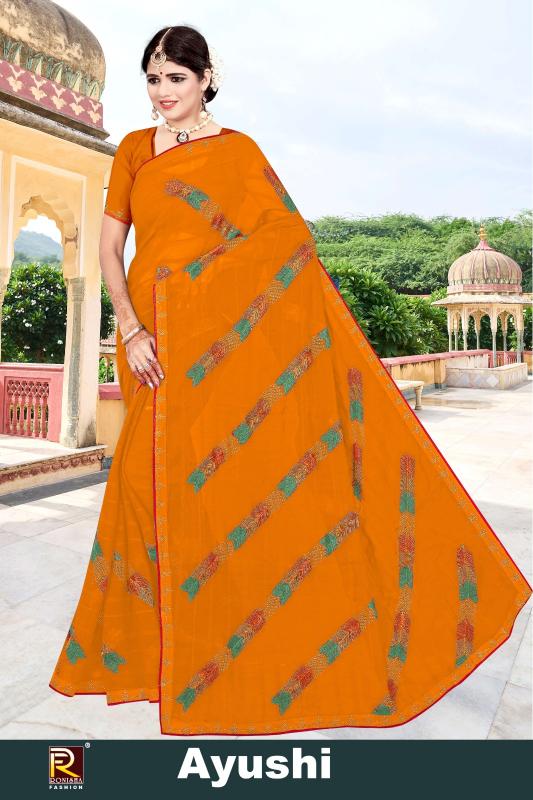 Ronisha Ayushi Sarees Wholesale in Surat with Catalogue