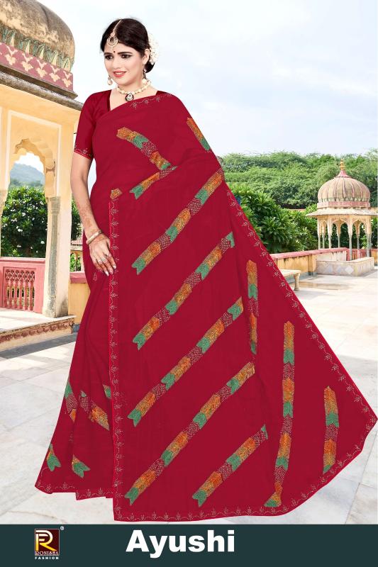 Ronisha Ayushi Sarees Wholesale in Surat with Catalogue