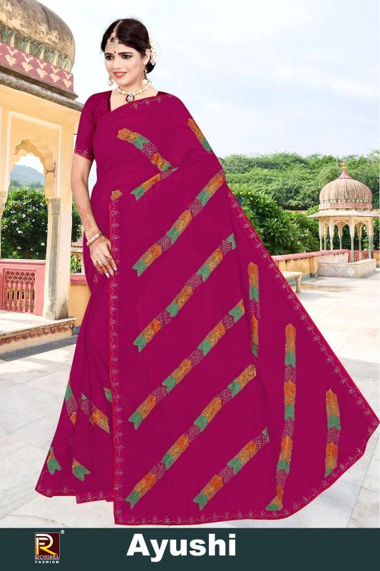 Ronisha Ayushi Sarees Wholesale in Surat with Catalogue