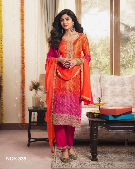 Sabella Bt 7045 Beautiful Chinon Embroidered Salwar Kameez