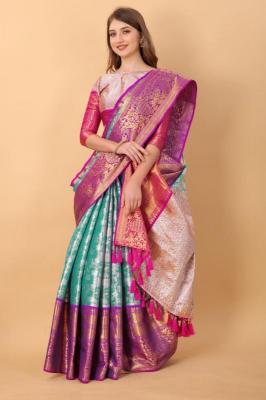 Sabella murthy Blue soft Kanjivaram Silk Surat Saree Wholesale With on