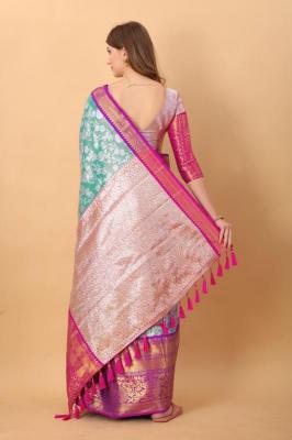 Sabella murthy Blue soft Kanjivaram Silk Surat Saree Wholesale With on