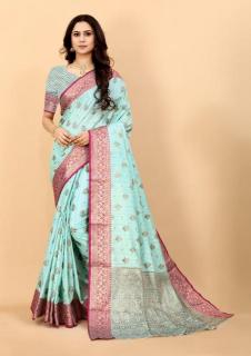 Sabella murthy Sky Blue Soft Silk Surat Saree Wholesale Resellers