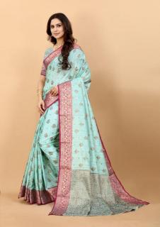 Sabella murthy Sky Blue Soft Silk Surat Saree Wholesale Resellers