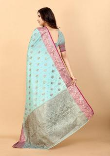 Sabella murthy Sky Blue Soft Silk Surat Saree Wholesale Resellers