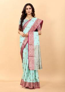 Sabella murthy Sky Blue Soft Silk Surat Saree Wholesale Resellers