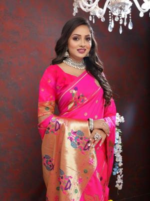 Sabella Nx -279 Gold gajri Soft Pethani Silk Saree names in india