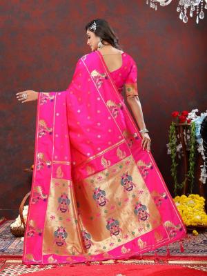 Sabella Nx -279 Gold gajri Soft Pethani Silk Saree names in india