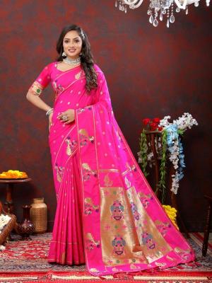 Sabella Nx -279 Gold gajri Soft Pethani Silk Saree names in india