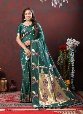 Sabella Nx -279 Gold mehandi Soft Pethani Silk Saree shops in dlf mall of india