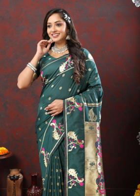Sabella Nx -279 Gold mehandi Soft Pethani Silk Saree shops in dlf mall of india