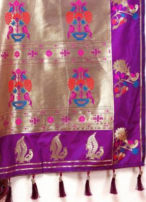 Sabella Nx -279 Gold Purple Soft Pethani Silk Sarees of different states of india