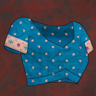 Sabella Nx -279 Gold Sky Blue Soft Pethani Silk Saree market in india