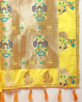Sabella Nx -279 Gold Yellow Soft Pethani Silk Saree blouses online india
