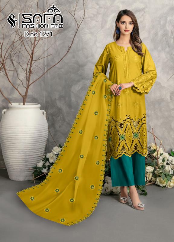 Safa Fashion Fab 1271 Colours Ready Made Pakistani Suit Wholesale Catalog
