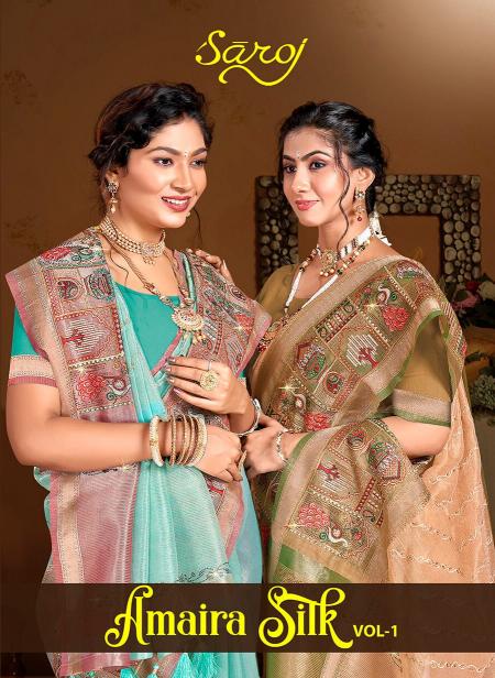 Saroj  Amaira silk vol.1 organza silk saree in surat with price wholesale