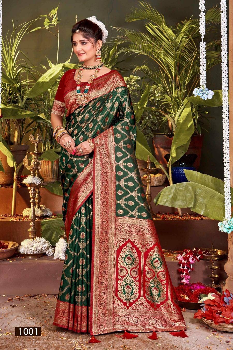 Saroj Muarak silk swarovski vol.4 50*600 silk saree in surat with price wholesale 