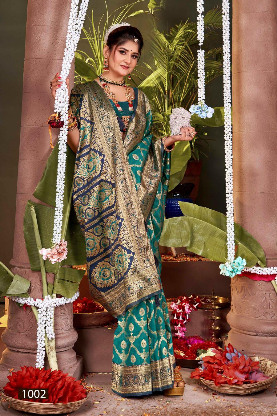 Saroj Muarak silk swarovski vol.4 50*600 silk saree in surat with price wholesale 