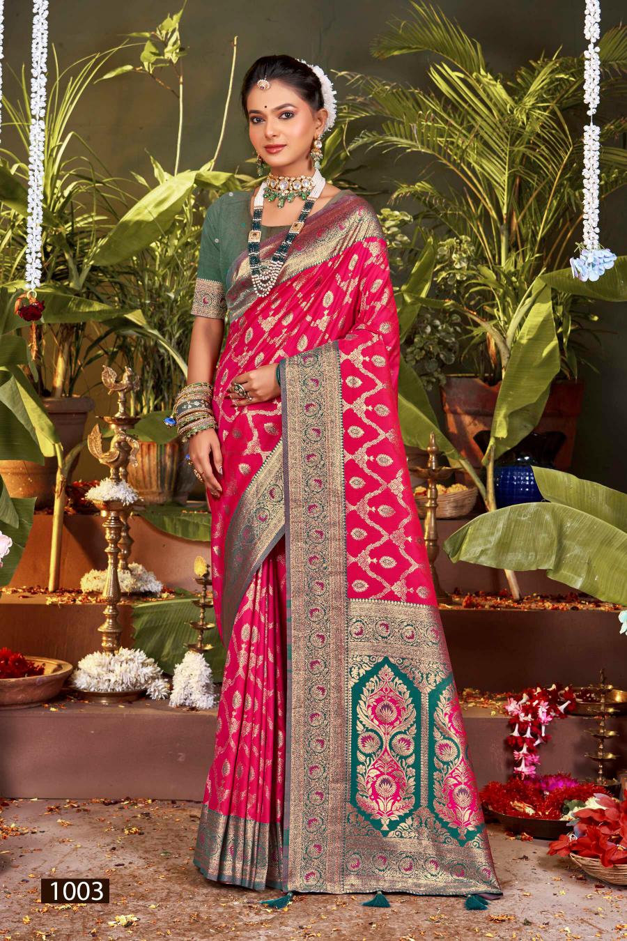 Saroj Muarak silk swarovski vol.4 50*600 silk saree in surat with price wholesale 