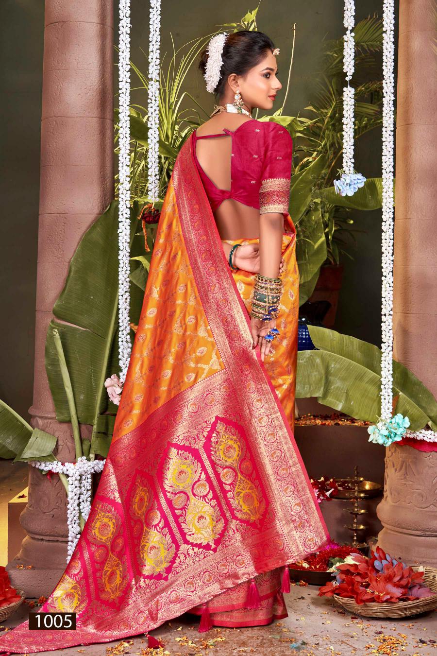 Saroj Muarak silk swarovski vol.4 50*600 silk saree in surat with price wholesale 