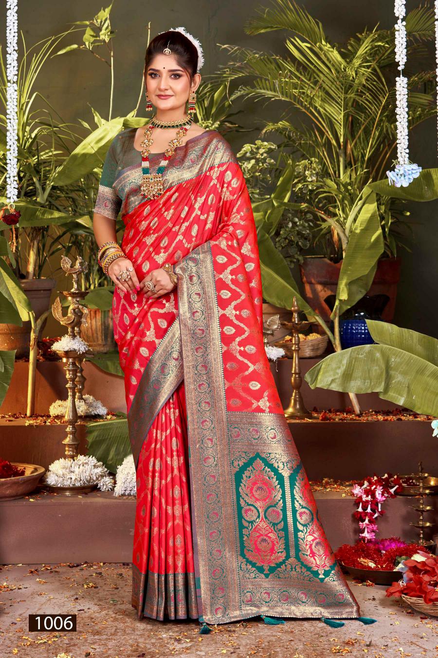 Saroj Muarak silk swarovski vol.4 50*600 silk saree in surat with price wholesale 