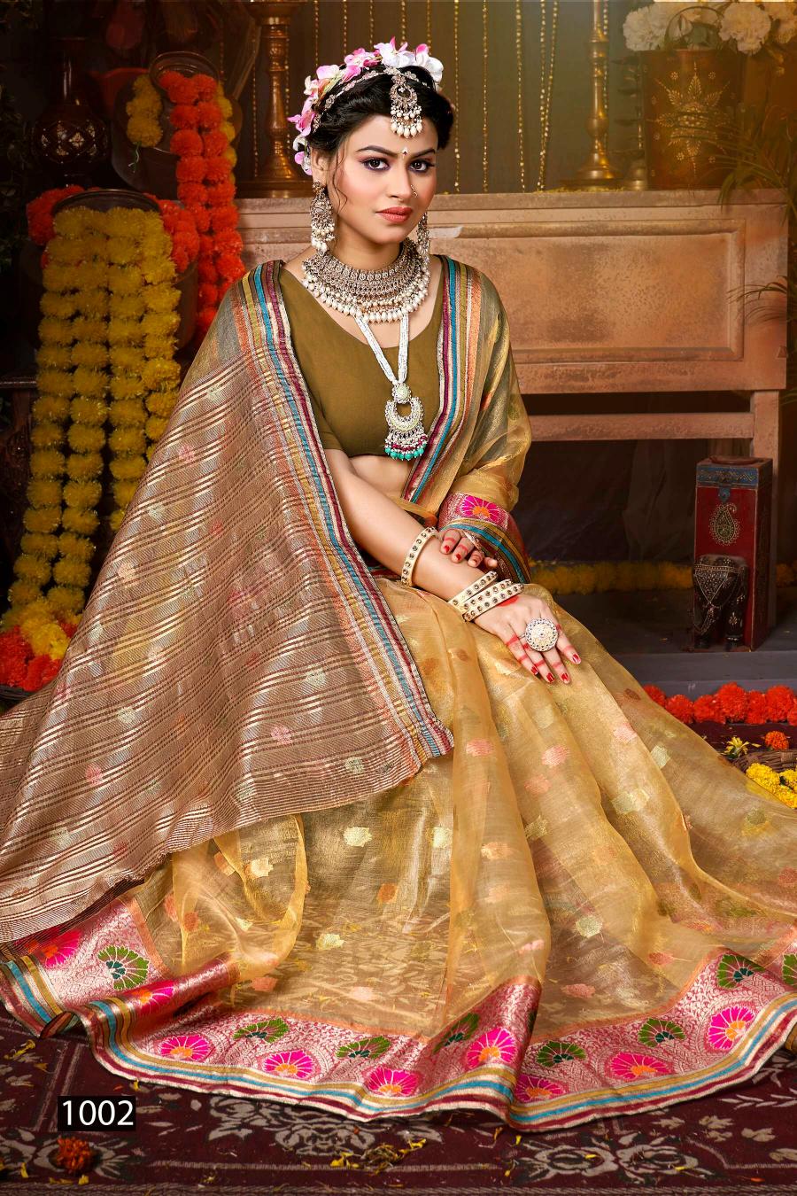 Saroj Pretty woman tissue vol.4 organza silk saree in surat with price wholesale 