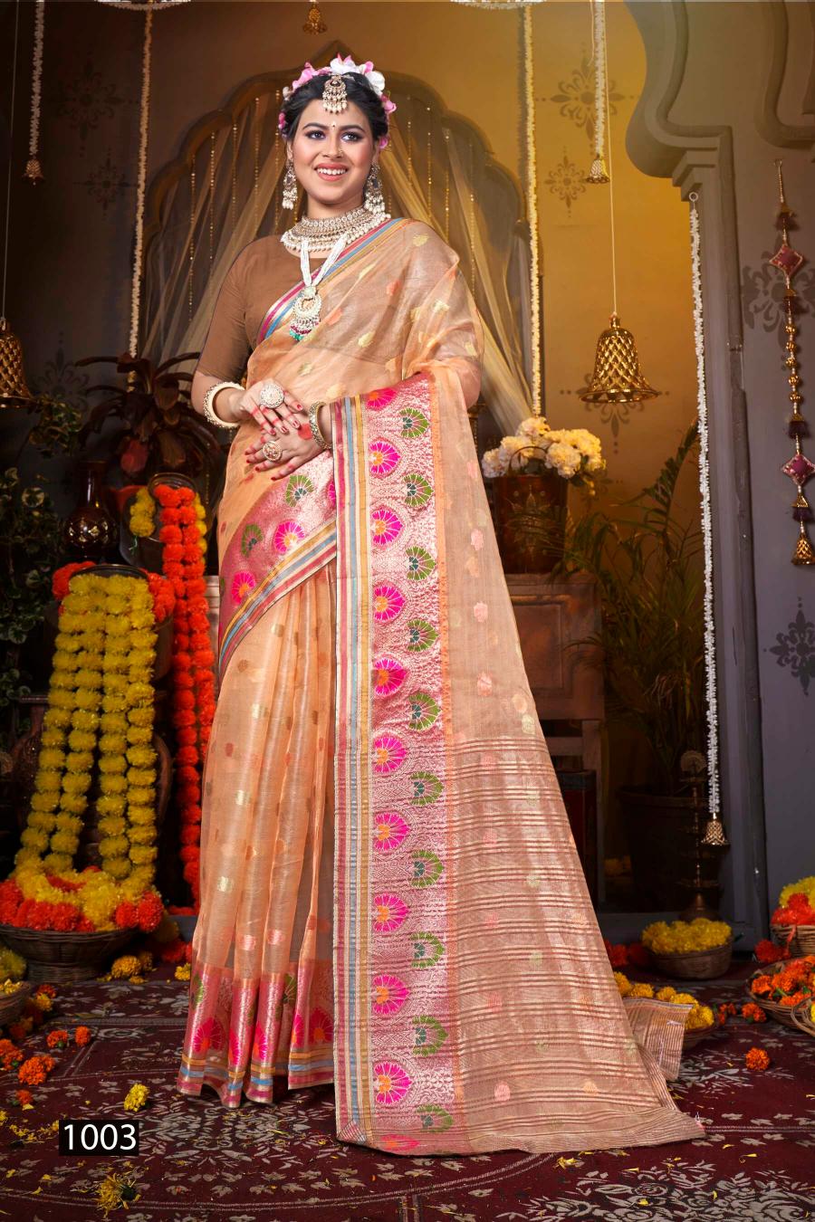 Saroj Pretty woman tissue vol.4 organza silk saree in surat with price wholesale 