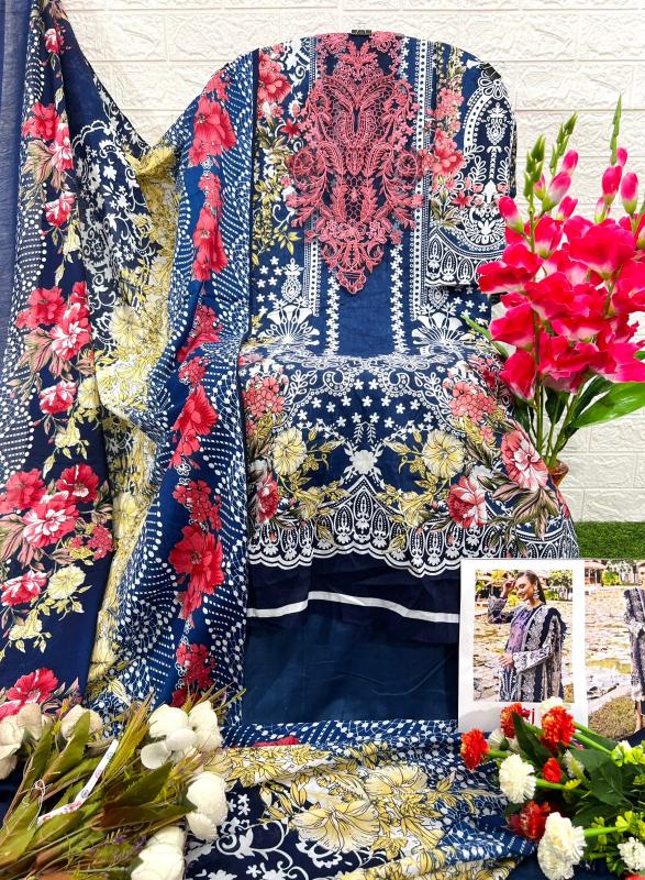 Taj 549 And 552 Cotton Dupatta Pakistani Suits Wholesale Catalog