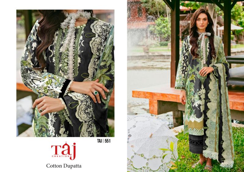 Taj 551 And 554 Chiffon Dupatta Pakistani Suits Wholesale Catalog
