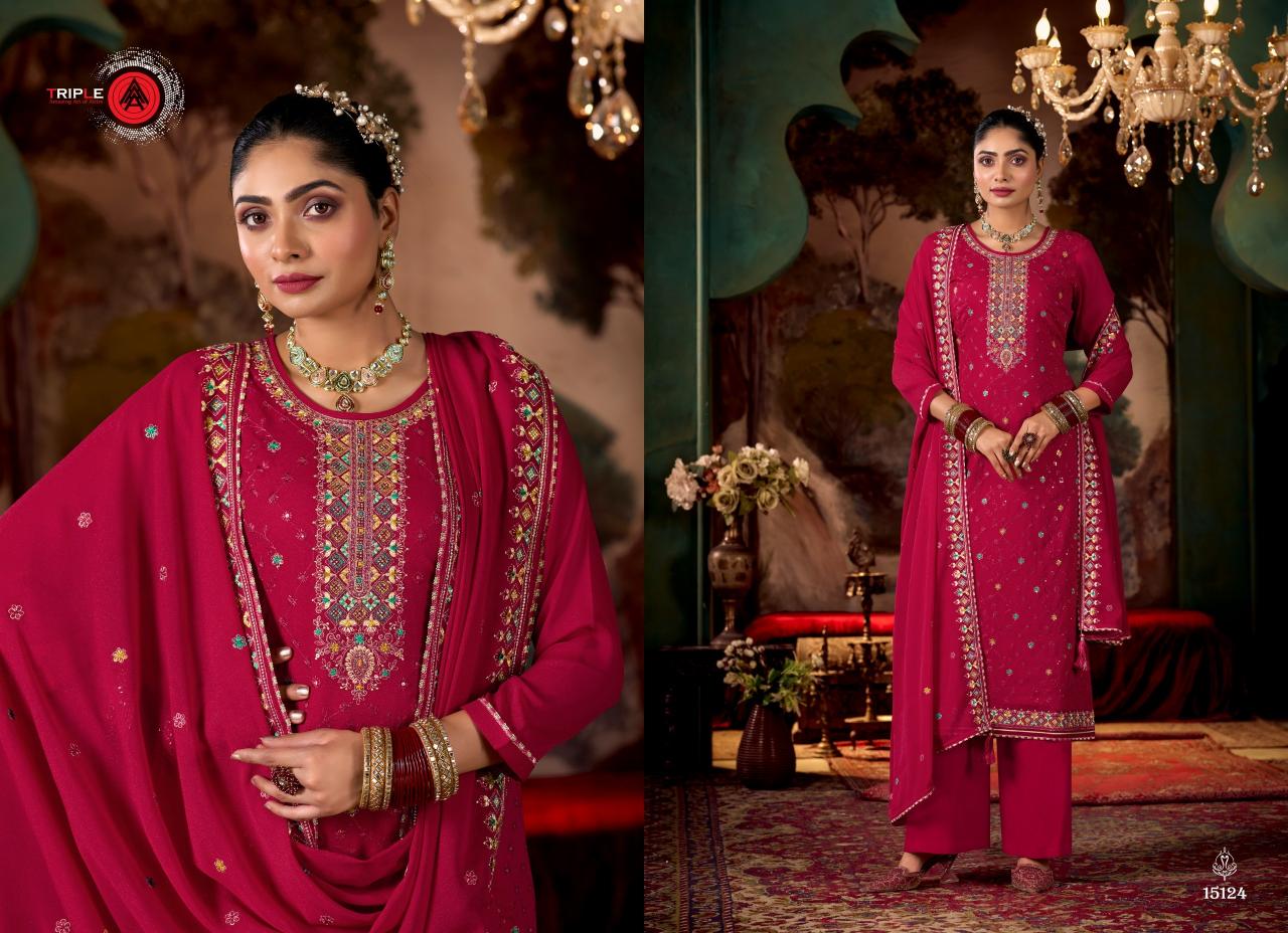 Triple Aaa Rihana Georgette Dress Material Wholesale Catalog