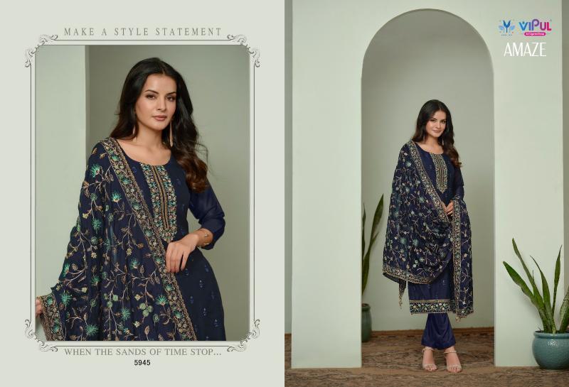 Vipul Amaze Silk Georgette With Embroidery Salwar Kameez Wholesale Catalog