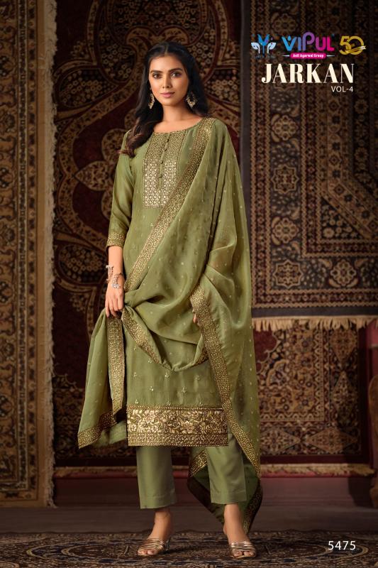 Vipul Jarkan Vol 4 Organza Designer Salwar Suits Wholesale catalog