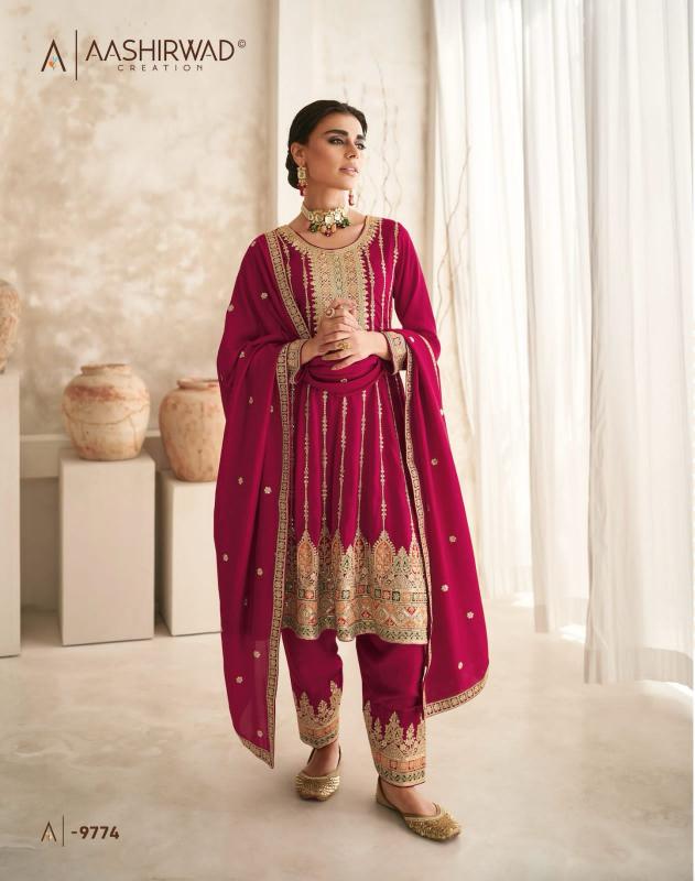 Aashirwad Gulkand Romani Patiyala Designer Salwar Suits Wholesale Catalog
