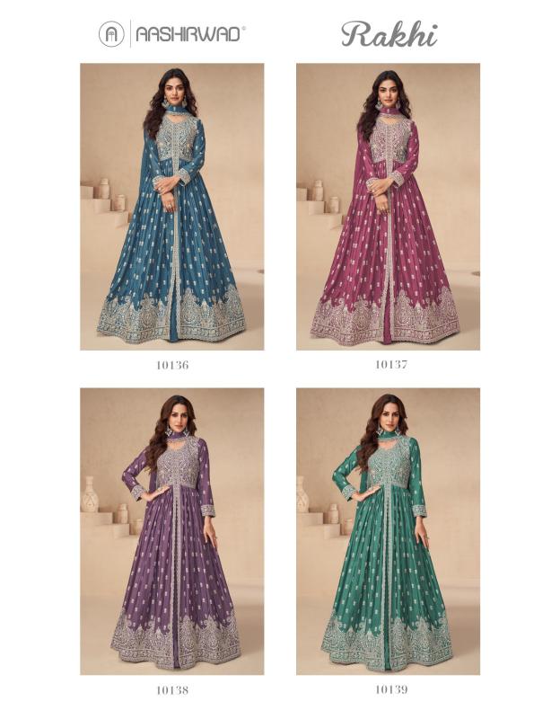 Aashirwad Rakhi Chinon Silk lehenga kurti online india
