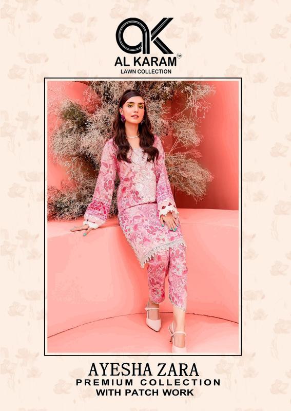 Al Karam Ayesha Zara Vol-1 – Karachi Dress Material With Patch Work - Wholesale Catalog