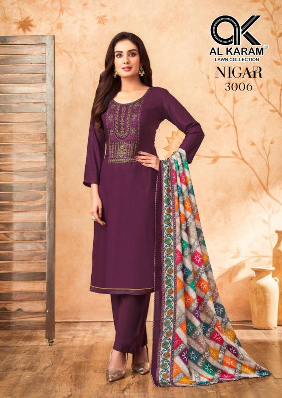 Al Karam Nigar Vol 3 Designer Rayon wholesale dress materials suppliers in bangalore
