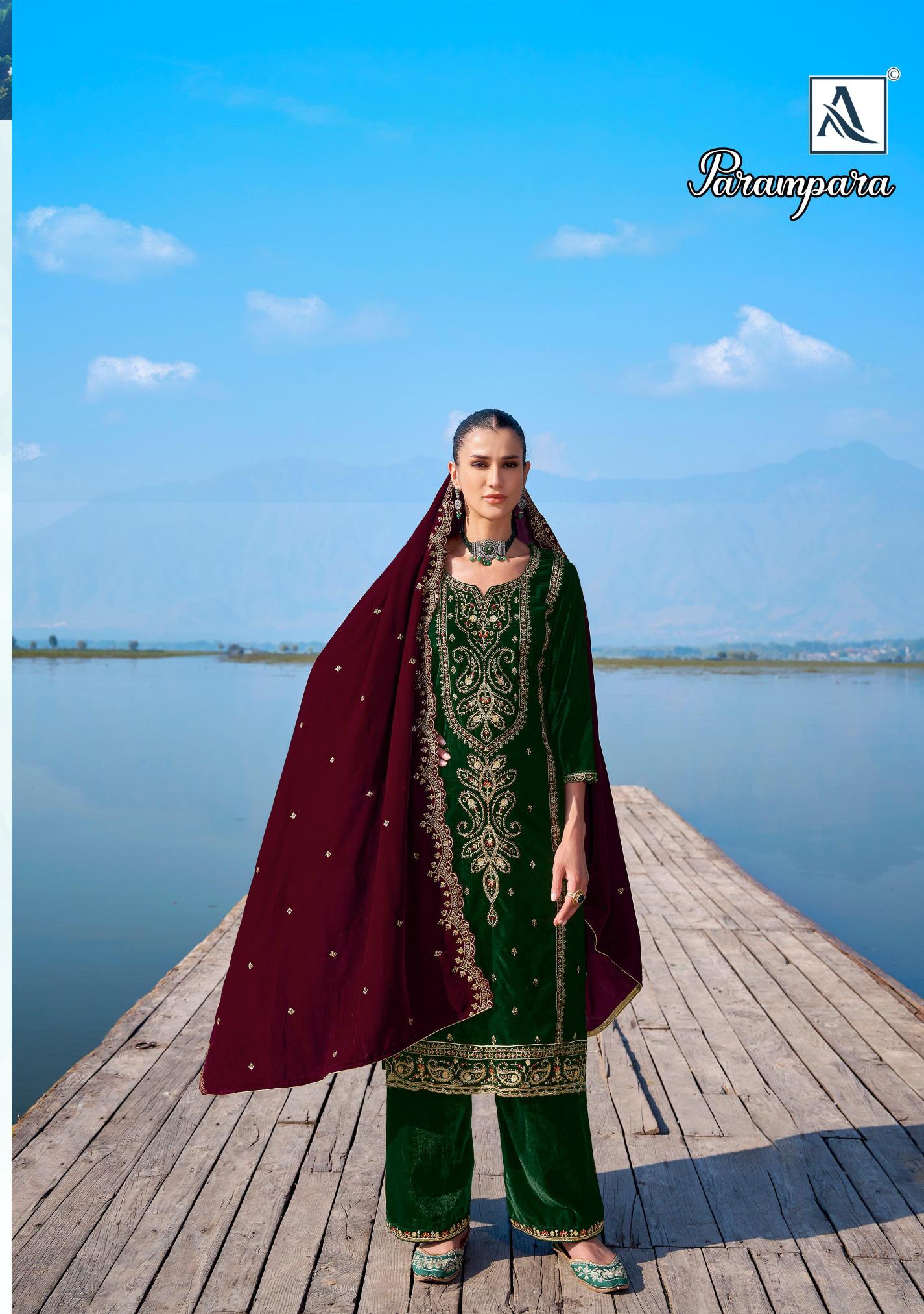 Alok Parampara 2 Premium Velvet Designer Dress Material Wholesale Catalog
