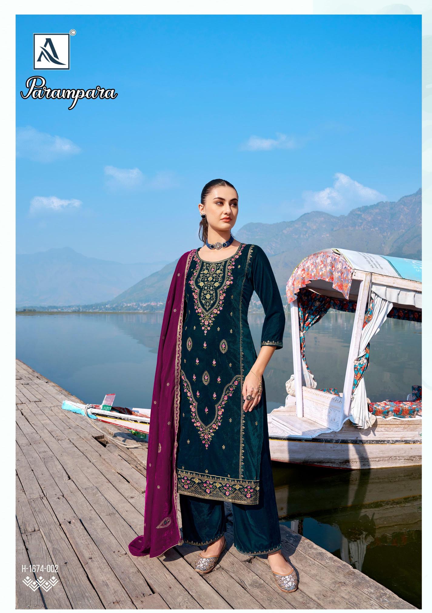 Alok Parampara 2 Premium Velvet Designer Dress Material Wholesale Catalog