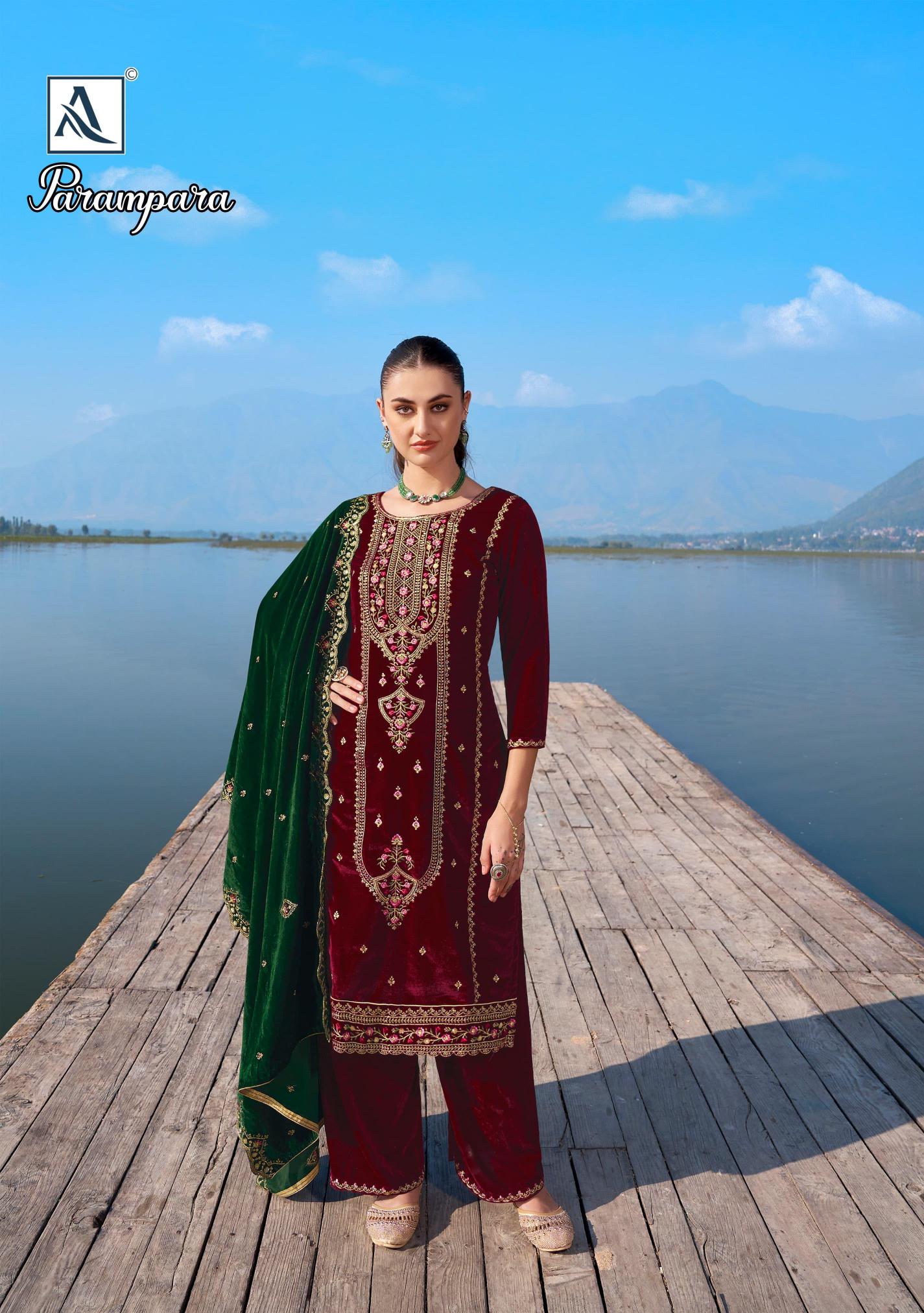 Alok Parampara 2 Premium Velvet Designer Dress Material Wholesale Catalog