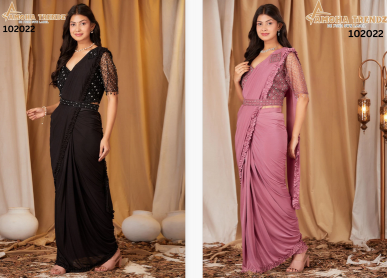Amoha Trendz 102022 Ready To Wear Saree Wholesale Catalog