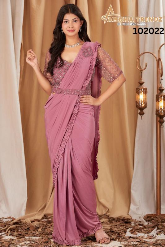 Amoha Trendz 102022 Ready To Wear Saree Wholesale Catalog