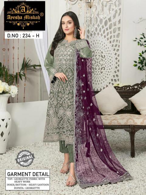 Ayesha Misbah 234 G To L Georgette Pakistani Suits Wholesale Catalog 