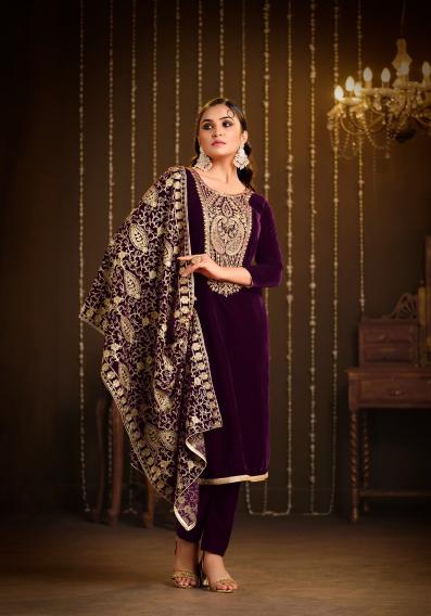 Belliza Kohinoor 815 Velvet Embroidery Salwar Kameez Wholesale Catalog
