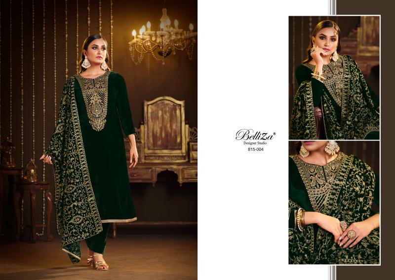 Belliza Kohinoor 815 Velvet Embroidery Salwar Kameez Wholesale Catalog