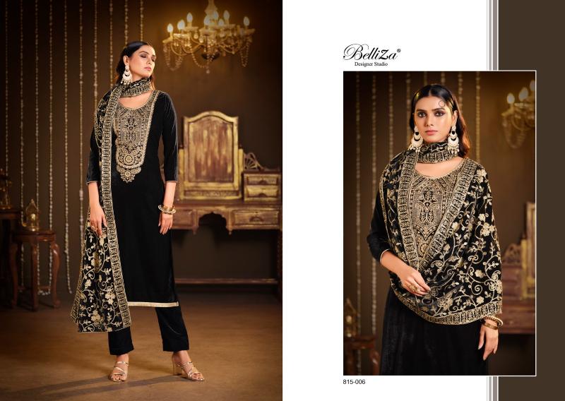 Belliza Kohinoor 815 Velvet Embroidery Salwar Kameez Wholesale Catalog