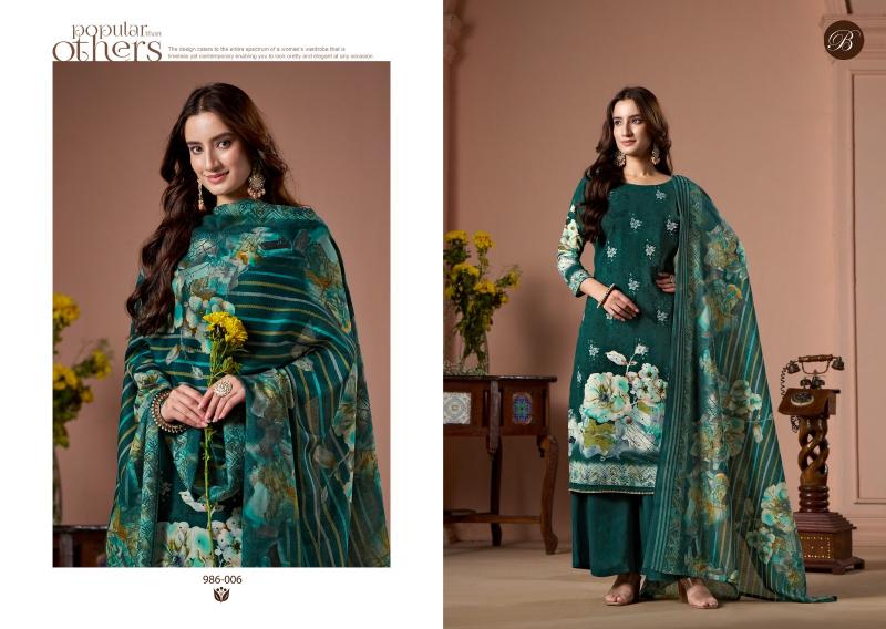 Belliza Sabaa Digital Printed heavy indian work dress material wholesale catalogue
