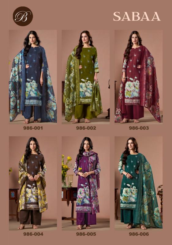 Belliza Sabaa Digital Printed heavy indian work dress material wholesale catalogue