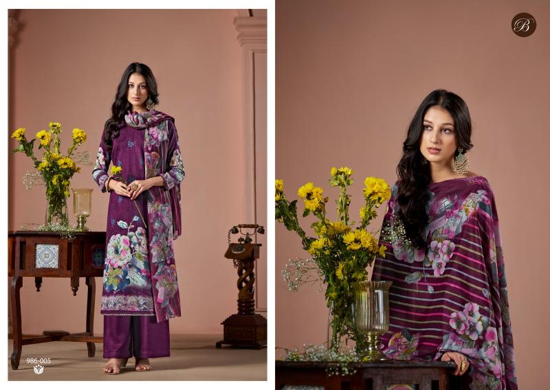 Belliza Sabaa Digital Printed heavy indian work dress material wholesale catalogue