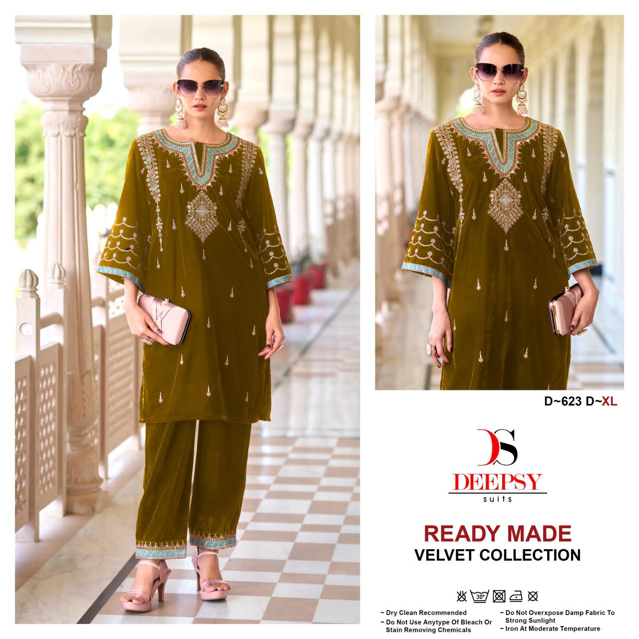 DEEPSY SUITS 623 ABCD velvet with Heavy embroidery work Pakistani Suits Wholesale Catalog